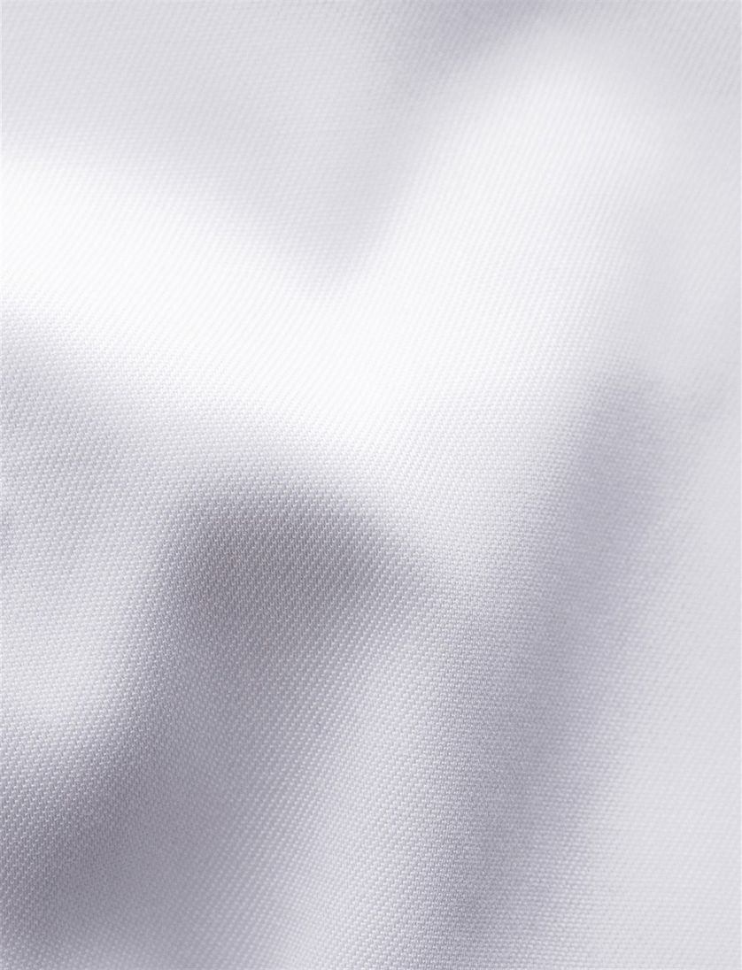 Katoenen Eton overhemd effen wit slim fit