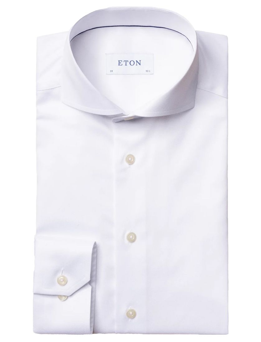 Eton overhemd Slim Fit wit effen