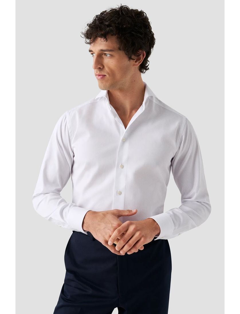 Eton overhemd Slim Fit wit effen