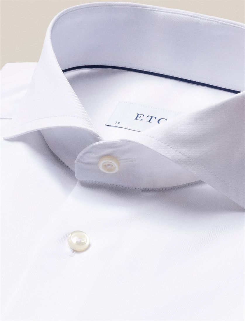 Eton business Signature Twill overhemd super slim fit wit effen