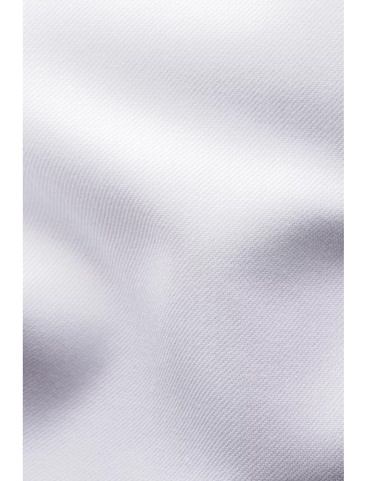 Eton overhemd wit effen met lichtblauwe knopen