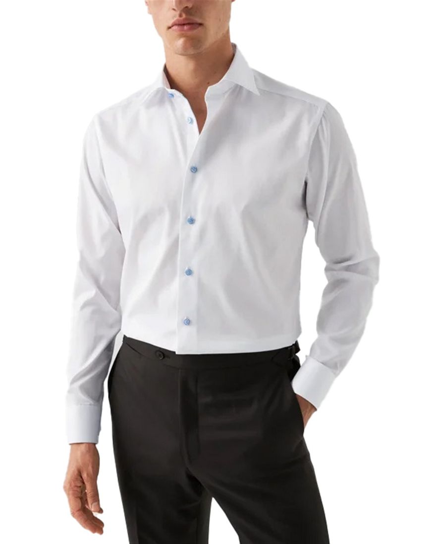 Eton overhemd effen wit slim fit Signature Twill