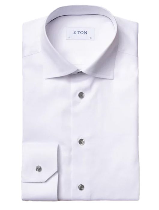 Eton overhemd wit effen Signature Twill slim fit