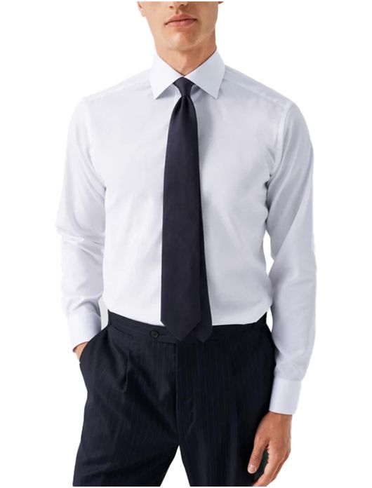 Eton overhemd wit effen Signature Twill slim fit