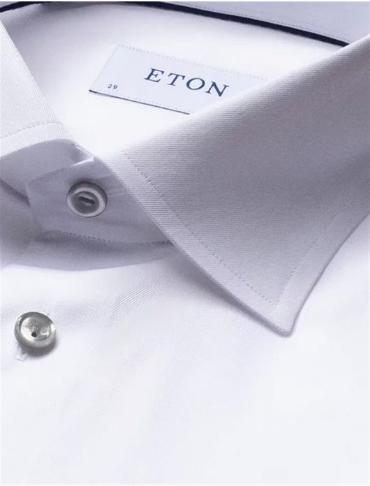 Eton overhemd wit effen Signature Twill slim fit