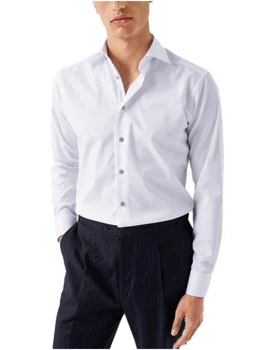 Eton overhemd wit effen Signature Twill slim fit