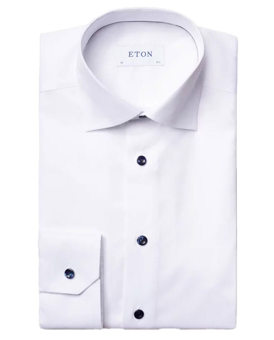 Eton overhemd wit effen slim fit Signature Twill