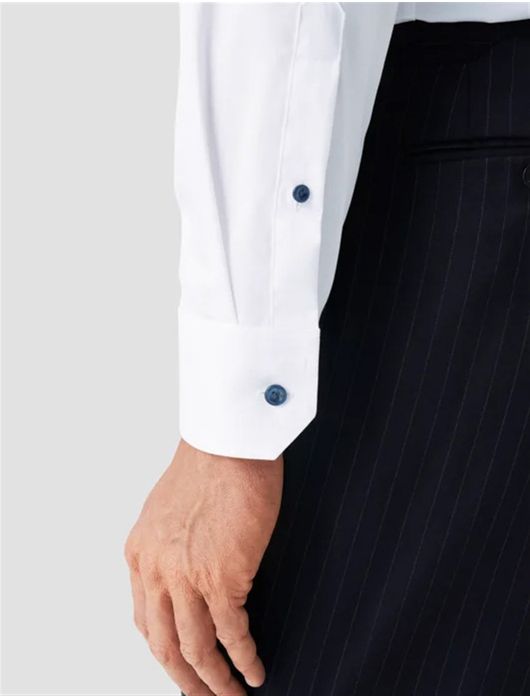 Eton overhemd wit effen slim fit Signature Twill