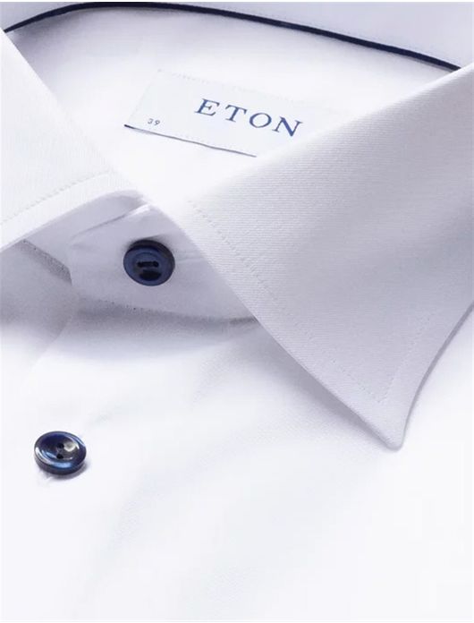 Eton overhemd wit effen slim fit Signature Twill