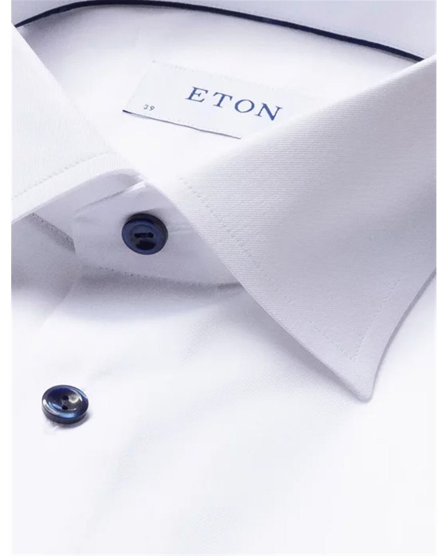 Eton overhemd wit effen slim fit Signature Twill