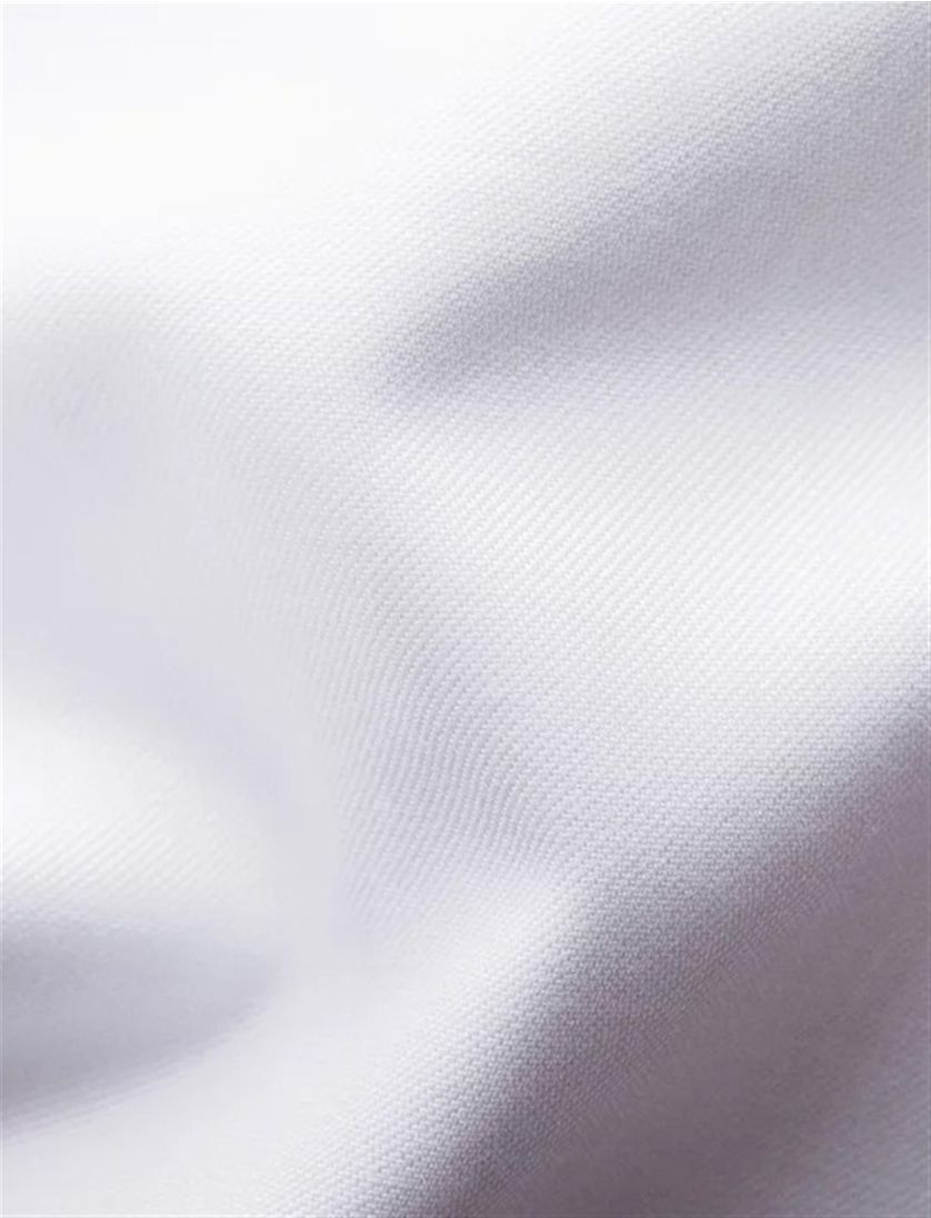 Katoenen Eton overhemd effen wit slim fit Signature Twill