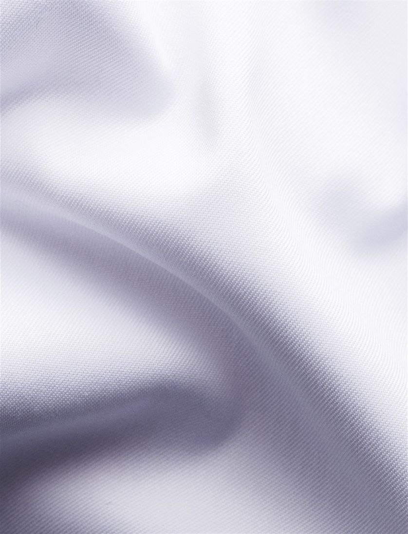 Katoenen Eton overhemd effen wit slim fit