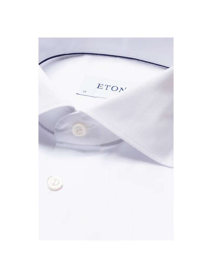 Overhemd Eton signature twill contemporary fit wit katoen