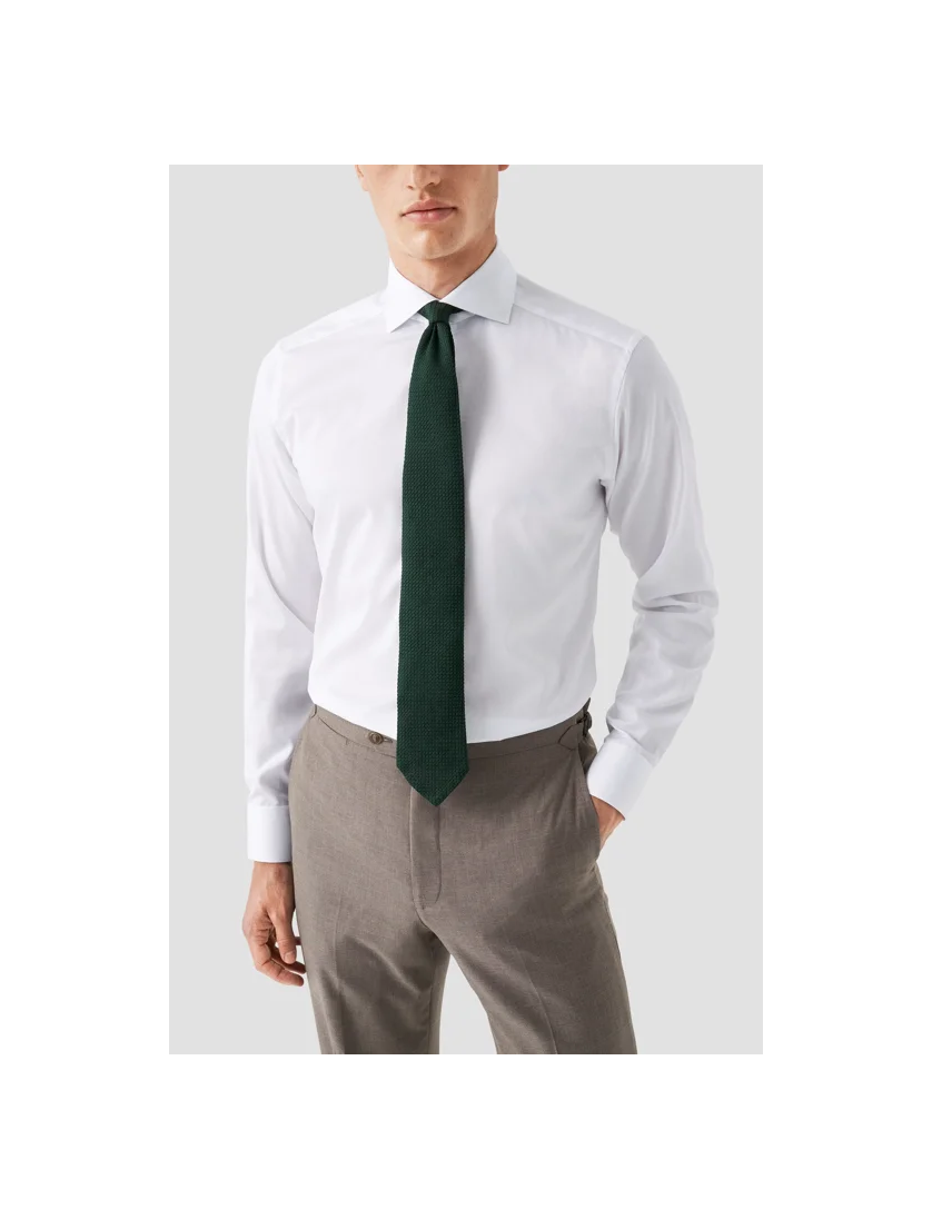 Overhemd Eton signature twill contemporary fit wit katoen