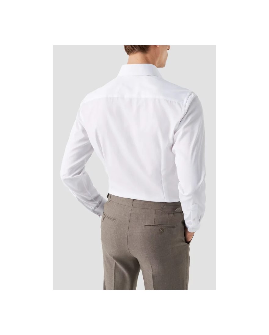 Wit Eton overhemd contemporary fit signature twill katoen