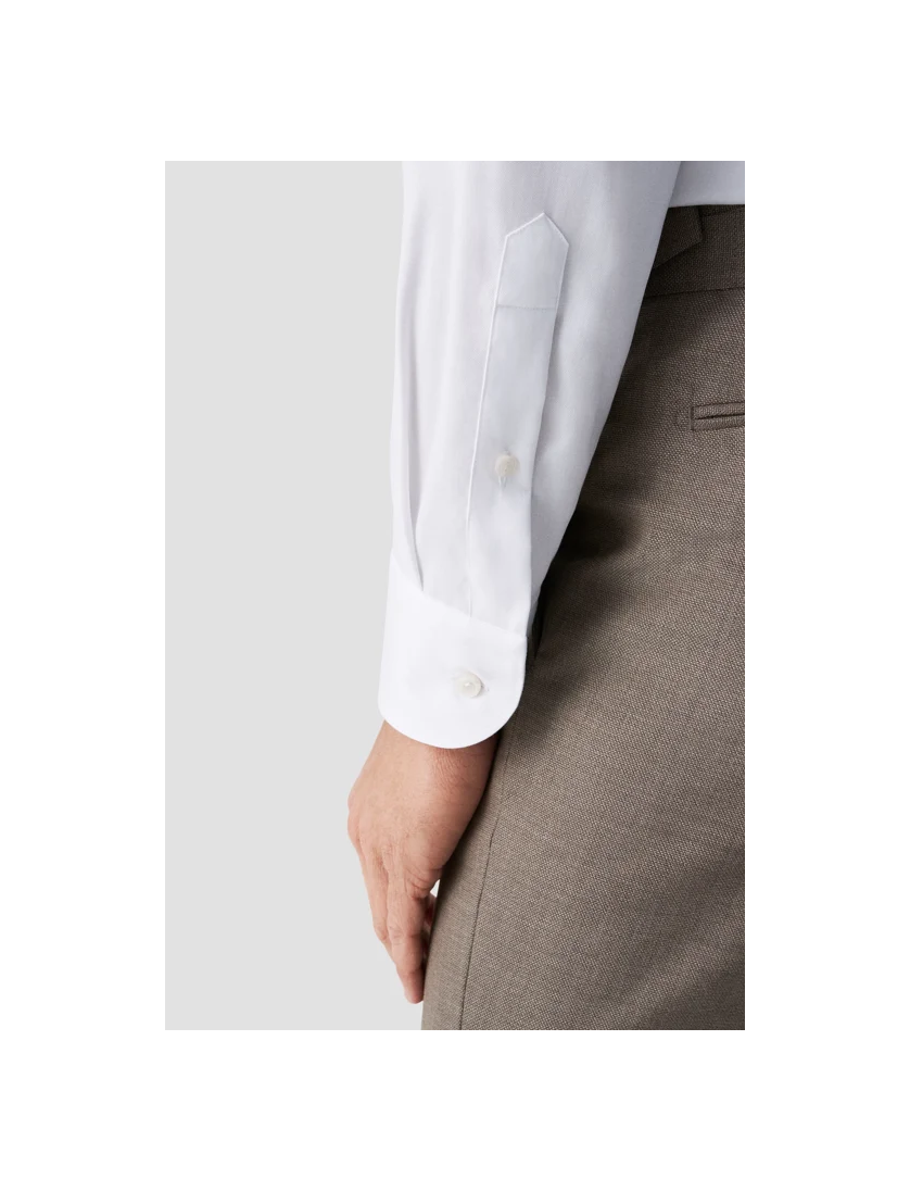 Overhemd Eton signature twill contemporary fit wit katoen