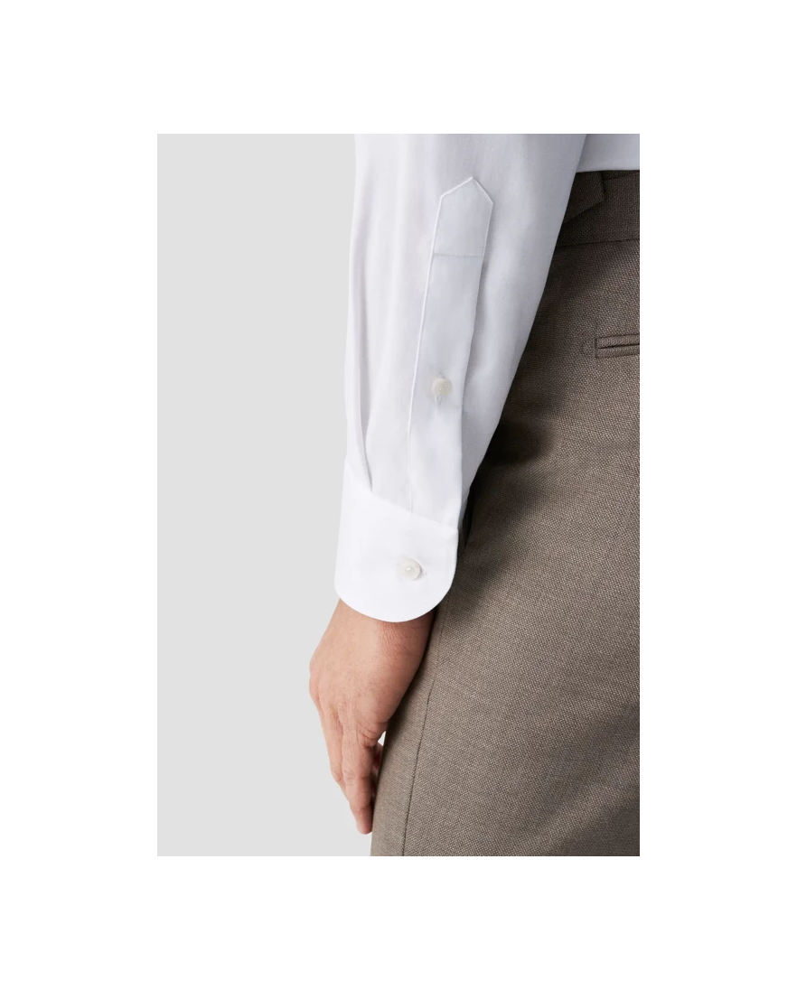 Wit Eton overhemd contemporary fit signature twill katoen