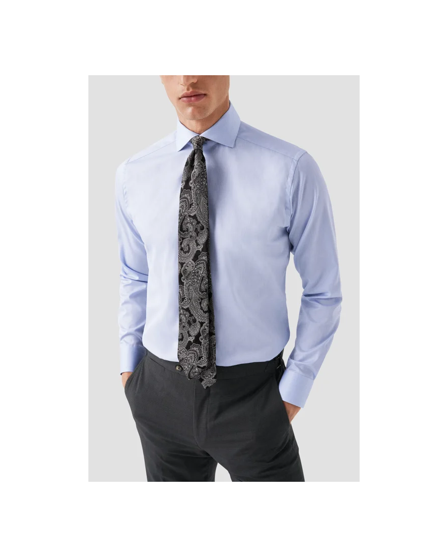 Eton overhemd lichtblauw signature twill contemporary fit