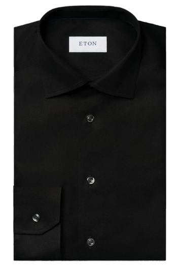 Eton Eton zwart overhemd contemporary fit signature twill