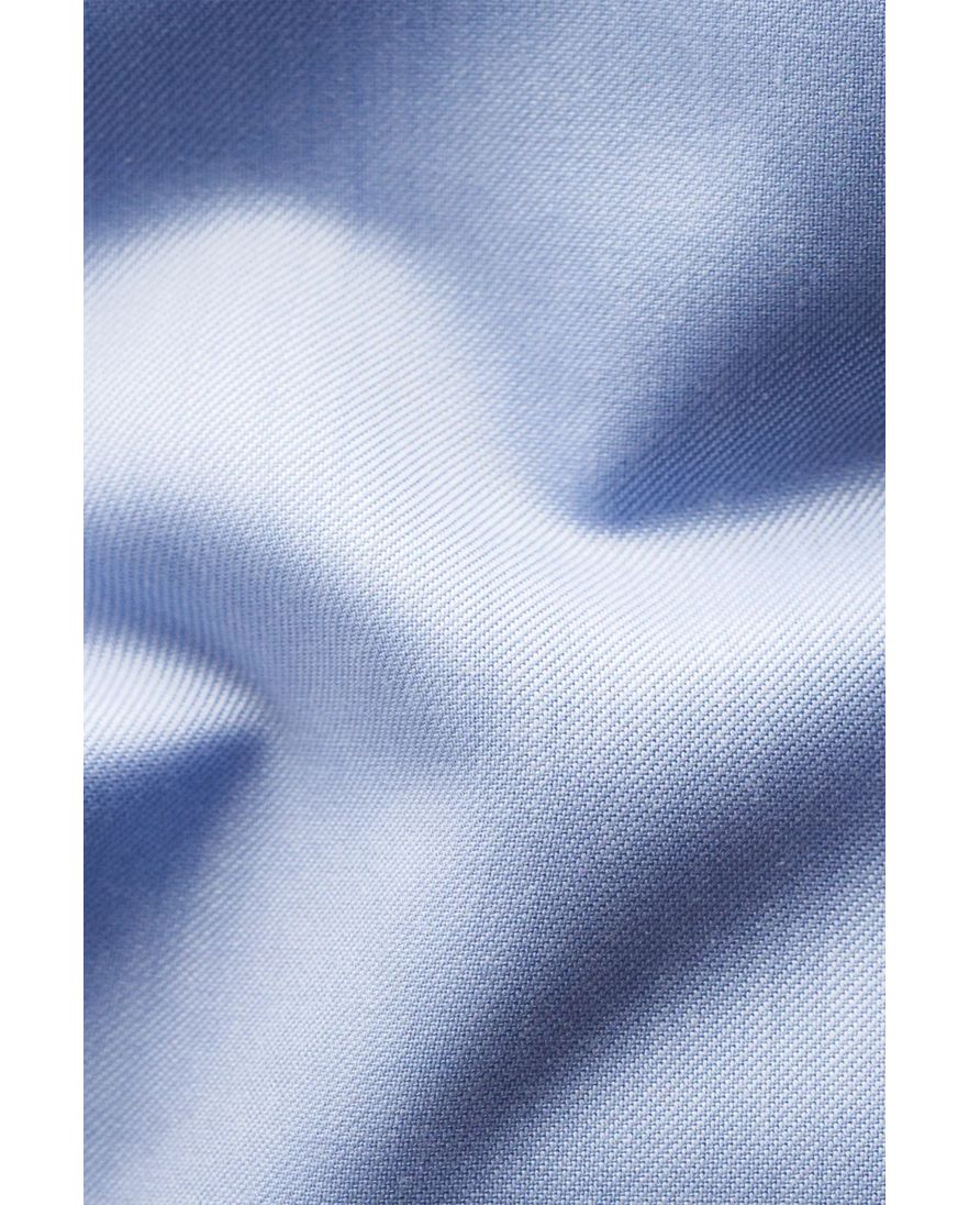 Lichtblauw Eton signature twill overhemd contemporary fit katoen