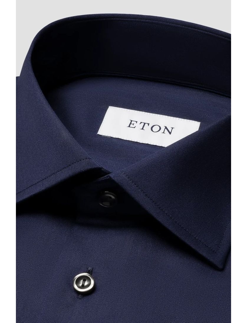 Eton overhemd contemporary fit navy signature twill katoen