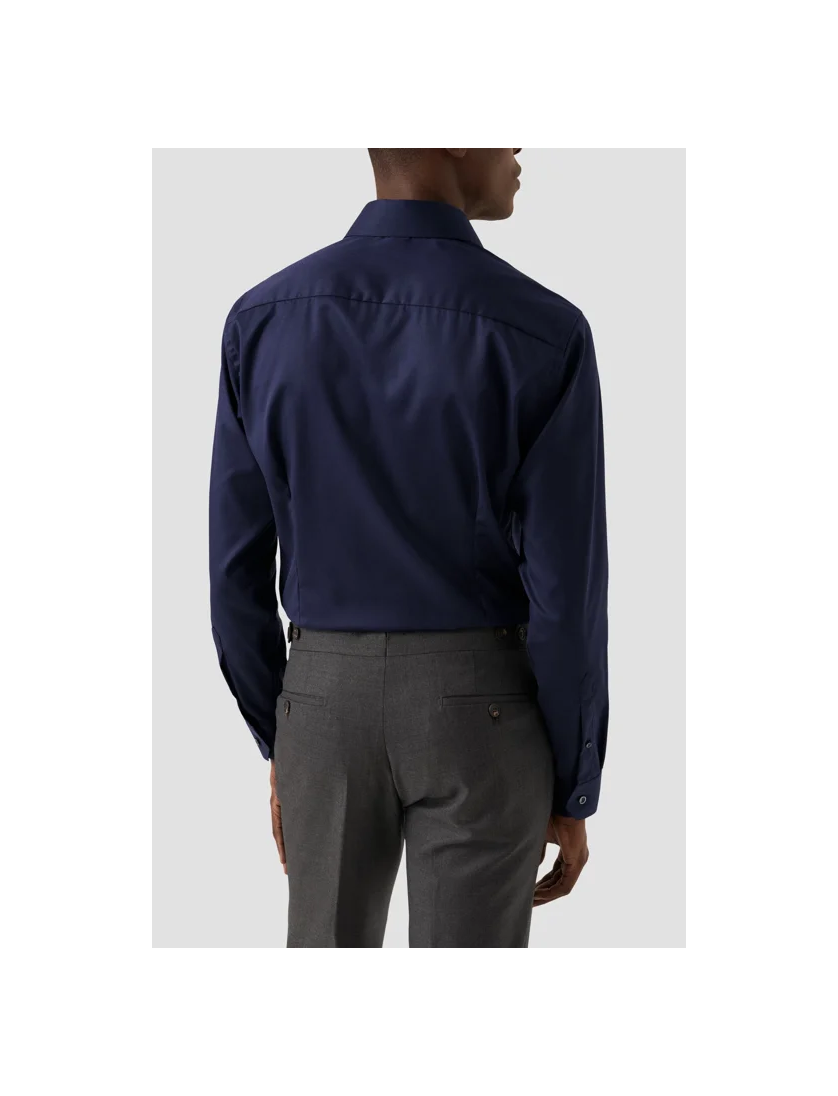 Eton overhemd contemporary fit navy signature twill katoen