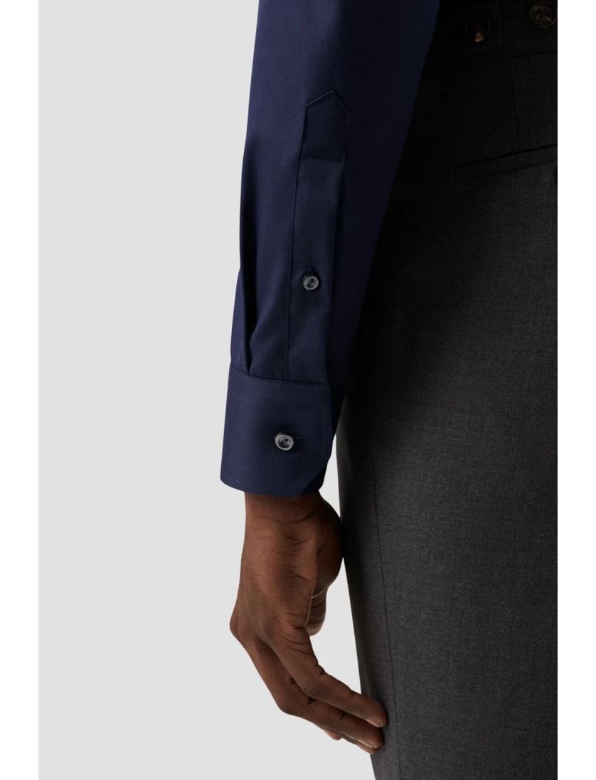 Eton overhemd contemporary fit navy signature twill katoen