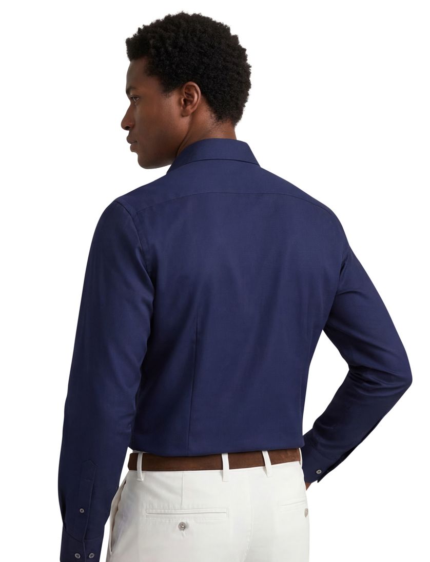 Eton overhemd contemporary fit navy signature twill katoen