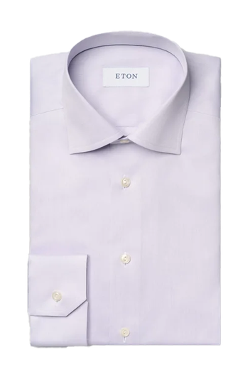 Eton Signature twill Eton overhemd contemporary fit lichtpaars