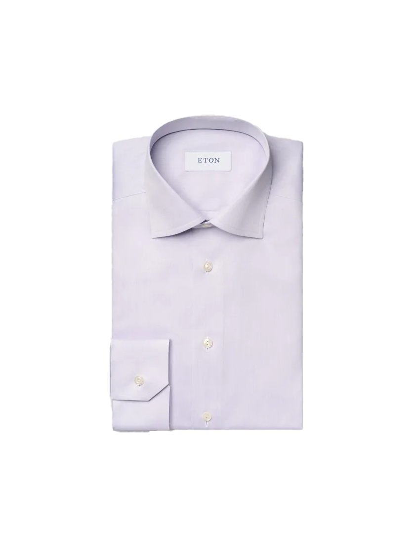 Signature twill Eton overhemd contemporary fit lichtpaars