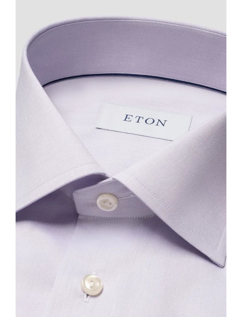 Signature twill Eton overhemd contemporary fit lichtpaars