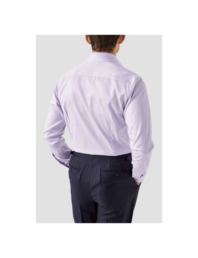 Signature twill Eton overhemd contemporary fit lichtpaars