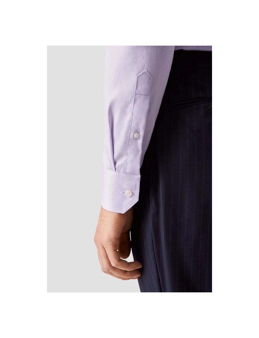 Signature twill Eton overhemd contemporary fit lichtpaars