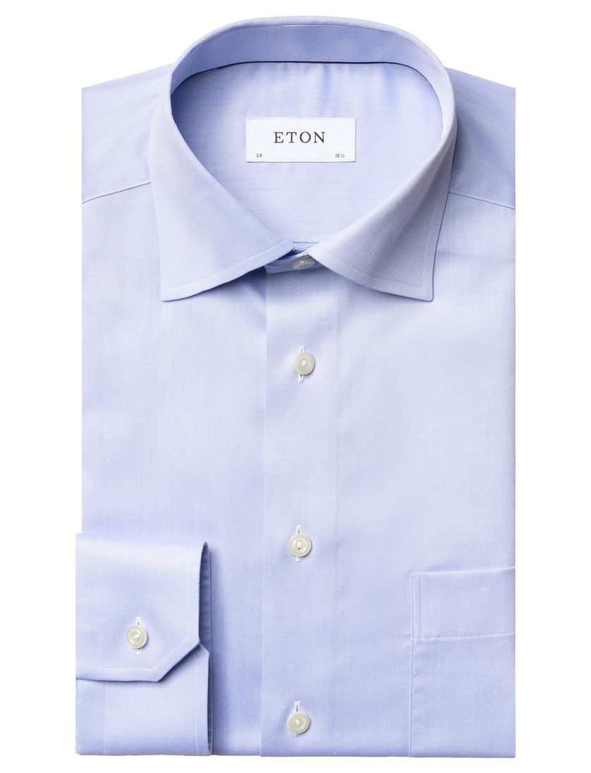 Eton business overhemd lichtblauw effen Classic Fit Signature Twill