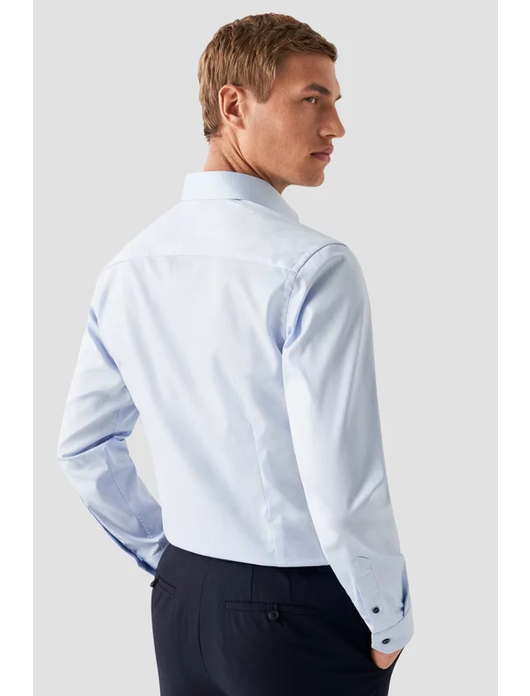 Eton overhemd lichtblauw wide spread effen