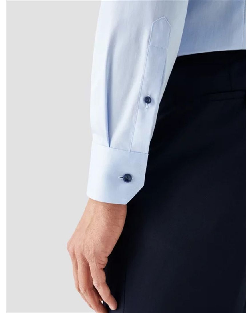 Eton katoenen overhemd effen lichtblauw slim fit