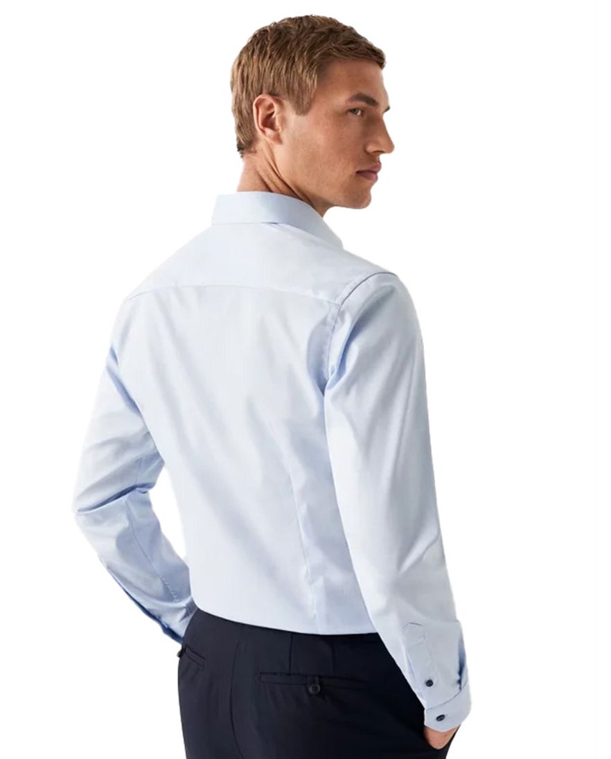 Eton katoenen overhemd effen lichtblauw slim fit
