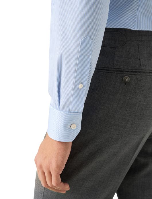 Eton overhemd lichtblauw Fine Stripe Signature Twill Sh