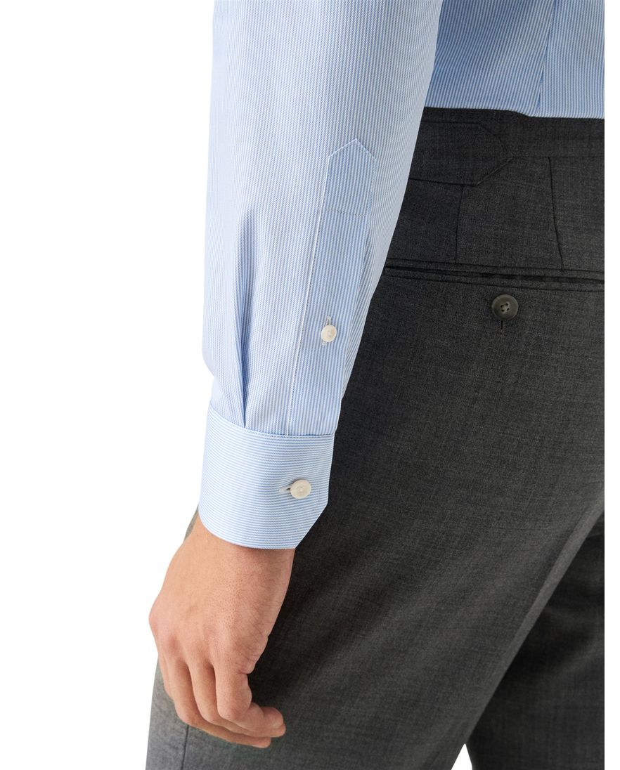 Eton overhemd lichtblauw Fine Stripe Signature Twill slim fit