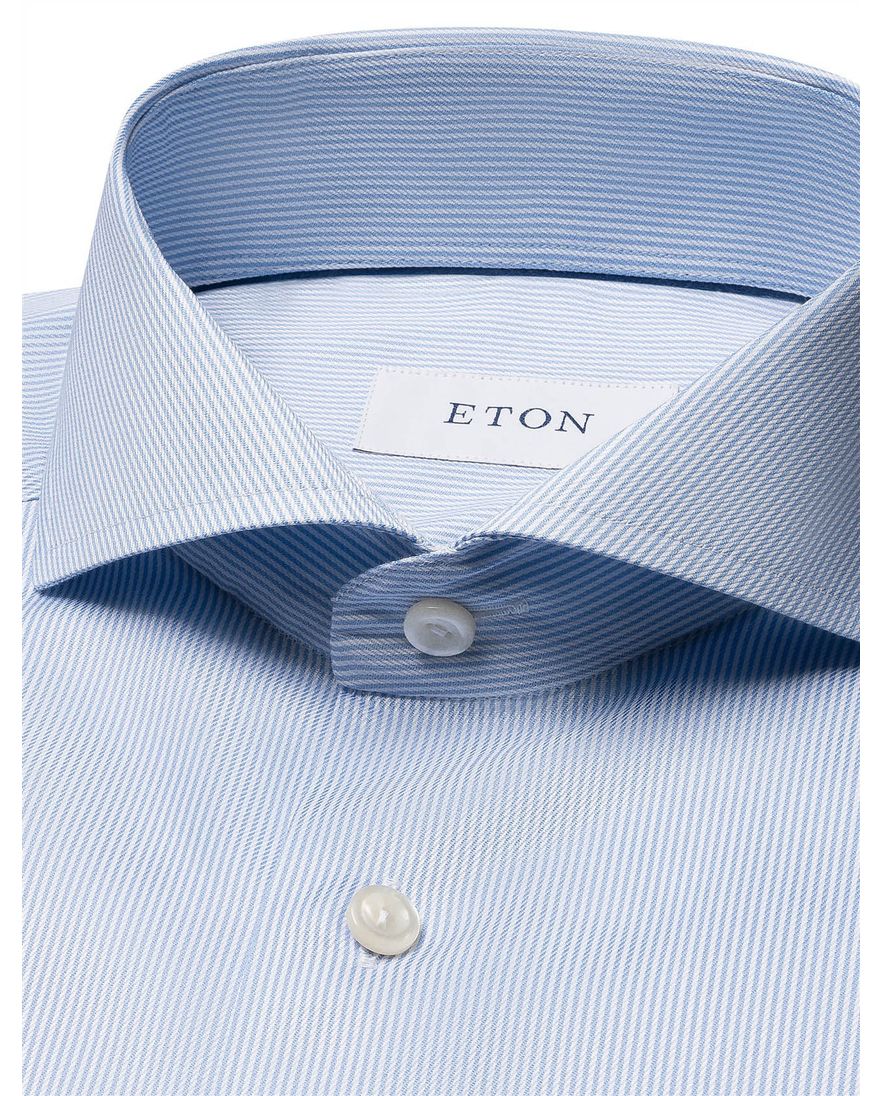 Eton overhemd lichtblauw Fine Stripe Signature Twill slim fit