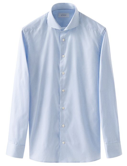 Eton overhemd lichtblauw Fine Stripe Signature Twill Sh