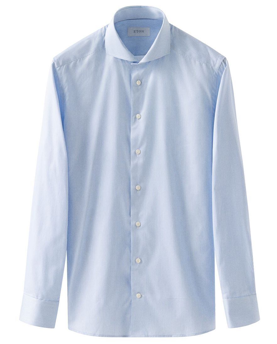 Eton overhemd lichtblauw Fine Stripe Signature Twill slim fit