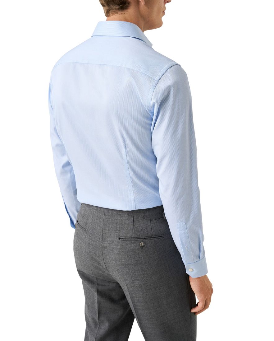 Eton overhemd lichtblauw Fine Stripe Signature Twill slim fit