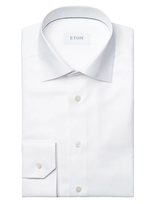 Eton overhemd wit Solid Signature Oxford effen