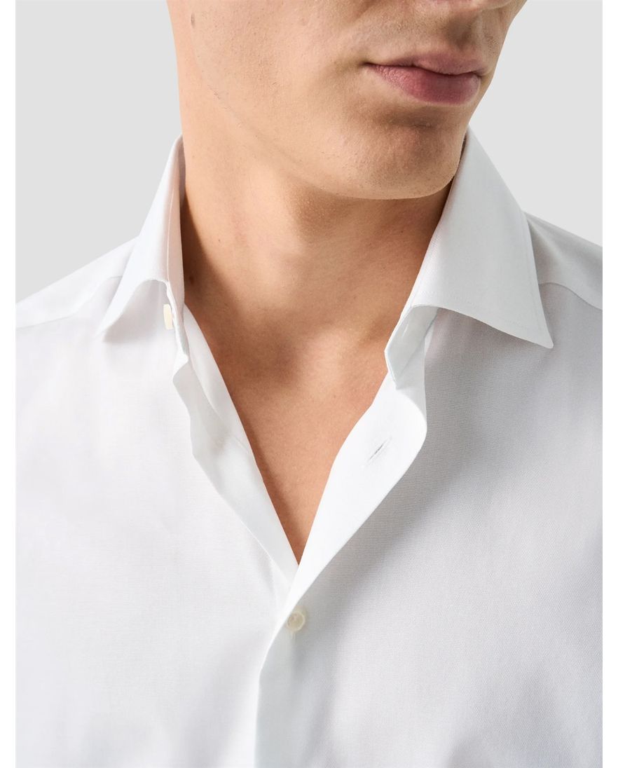 Eton overhemd wit Solid Signature Oxford effen slim fit