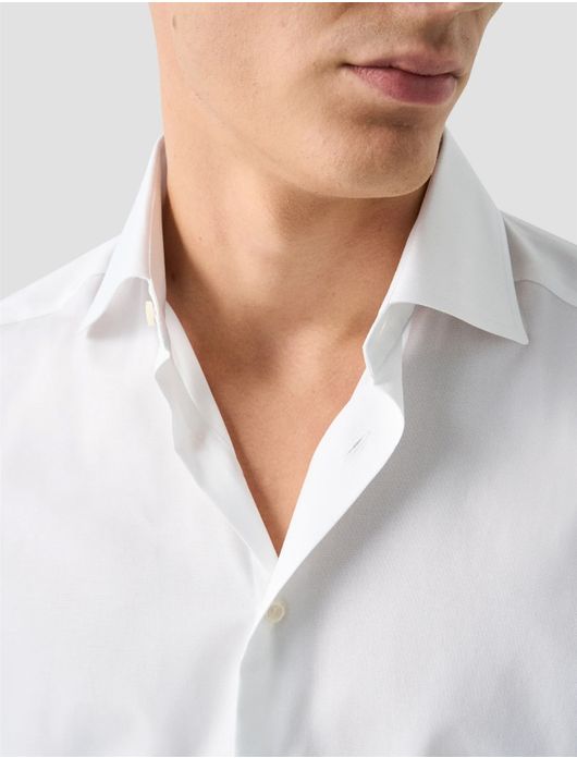 Eton overhemd wit Solid Signature Oxford effen