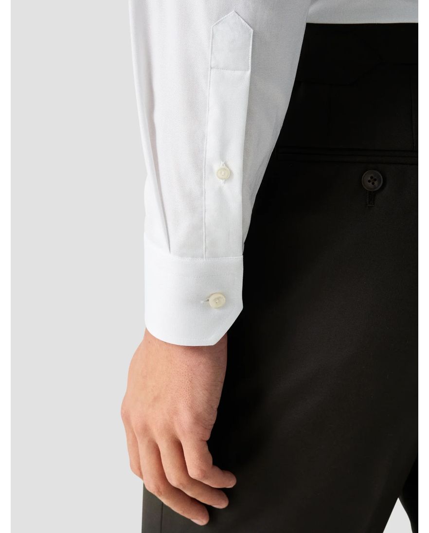 Eton overhemd wit Solid Signature Oxford effen slim fit