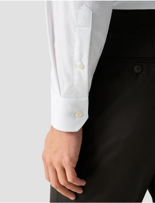 Eton overhemd wit Solid Signature Oxford effen