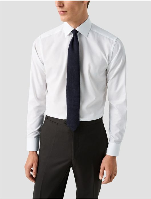 Eton overhemd wit Solid Signature Oxford effen