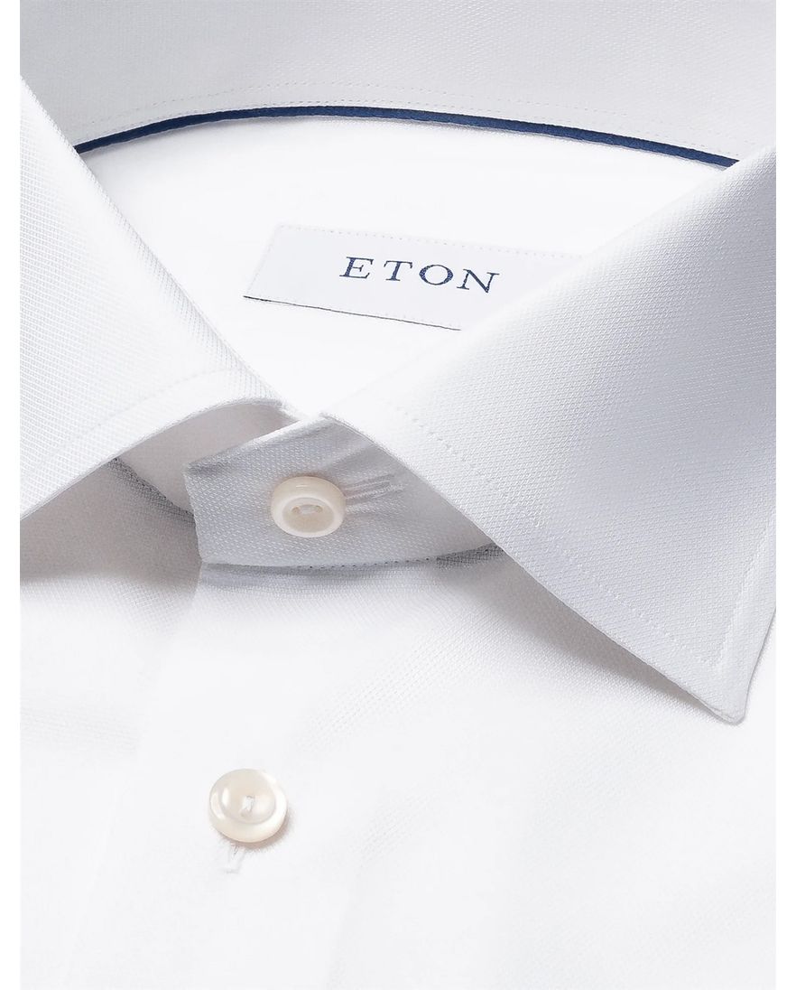Eton overhemd wit Solid Signature Oxford effen slim fit